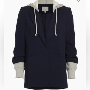 Cinq a sept Khloe Hooded Blazer size 2
Heather and navy